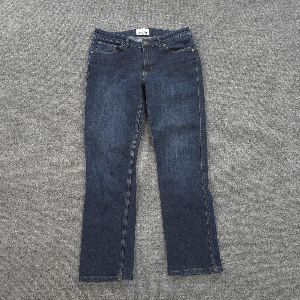 DU/ER Jeans Womens 30x28 Dark Blue Performance Denim‎ Stretch Casual Workwear